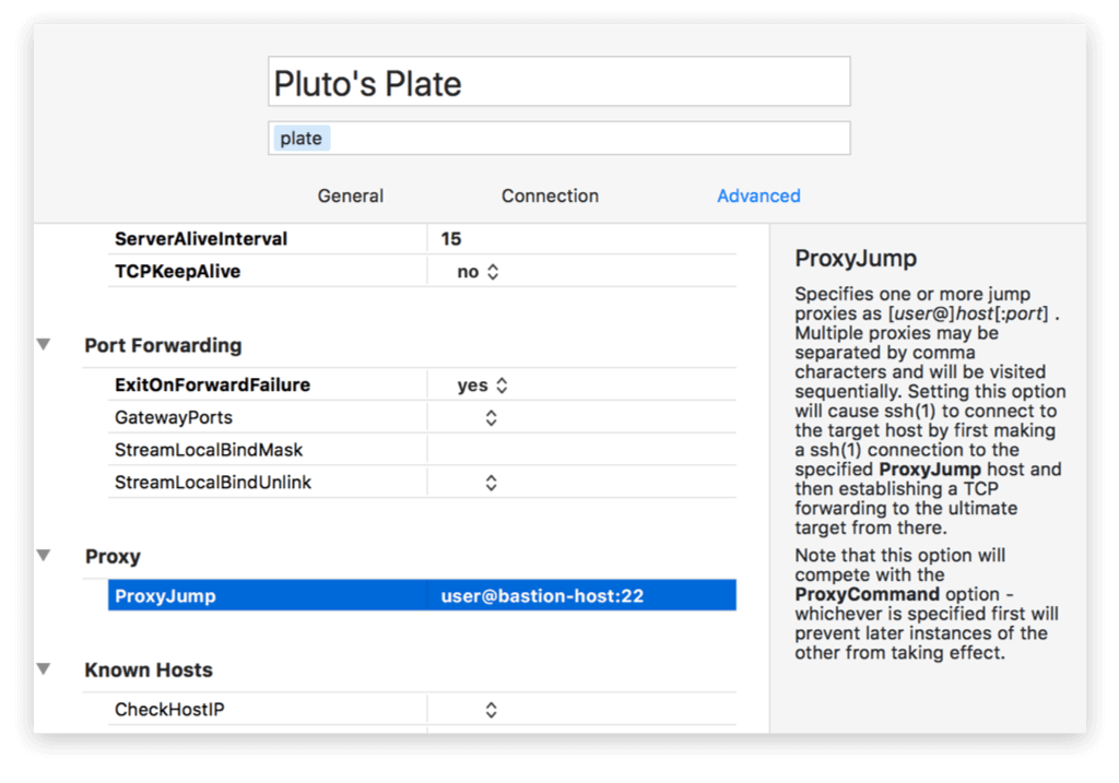 Advanced options editor